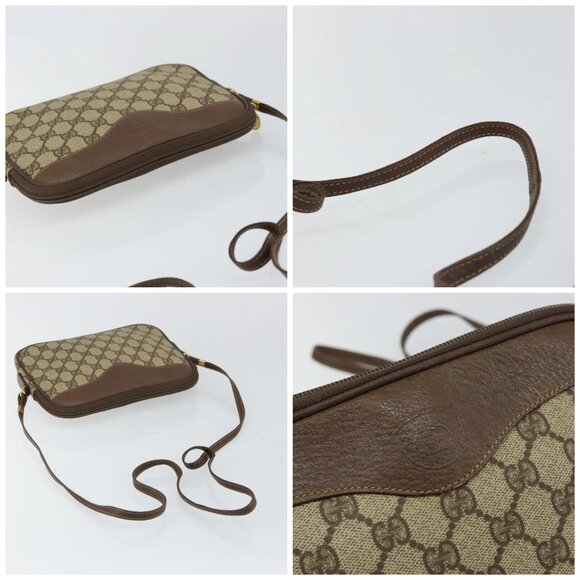 GUCCI GG Canvas Shoulder Bag PVC Leather Beige Auth sw1583 - Picture 16 of 16